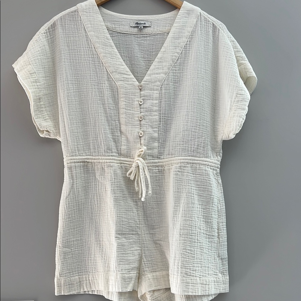 Madewell - Cassidy Cream Button-Up Romper - Women's XS